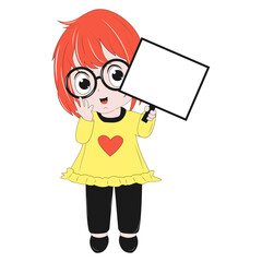 cute girl cartoon illustration