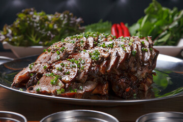 korean style pork cooked