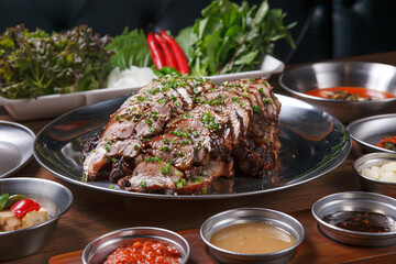 korean style pork cooked