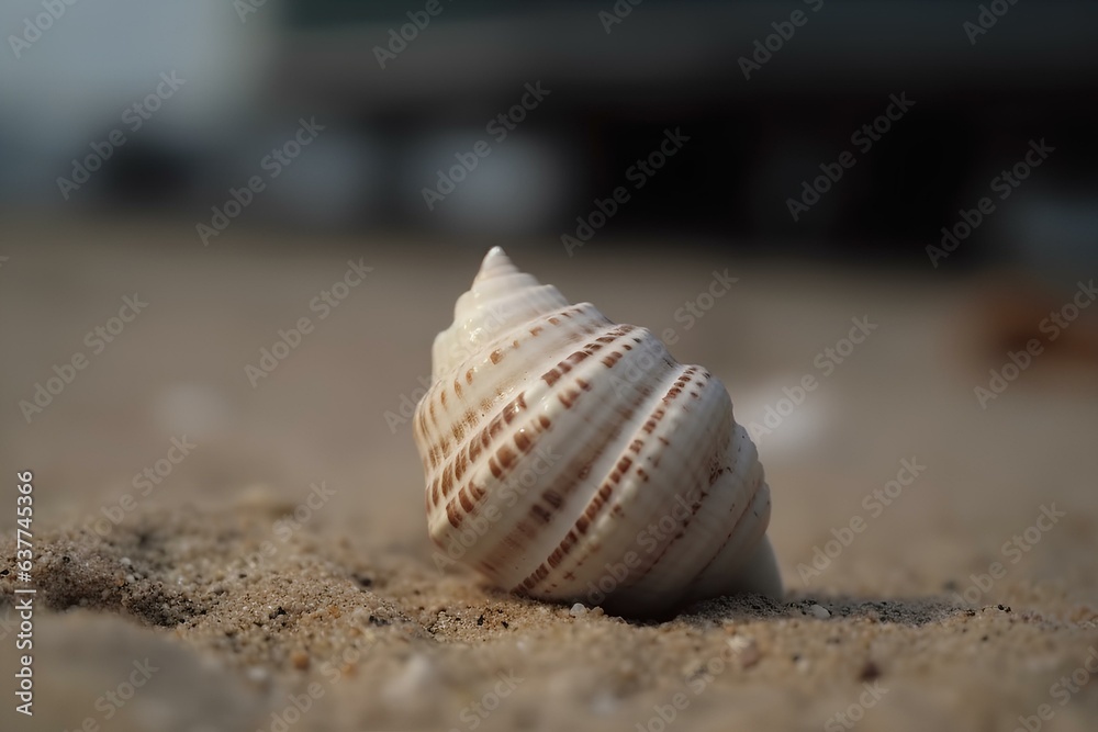 Wall mural shell on the sand made by midjourney