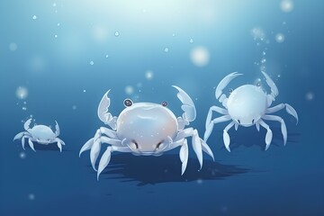 Fototapeta premium blue crab on a blue background made by midjourney