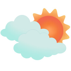 Golden Sunrise Peeking Through Clouds Vector