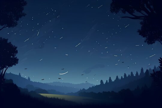 night forest landscape made by midjourney