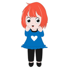 cute girl cartoon illustration