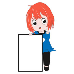 cute girl cartoon illustration