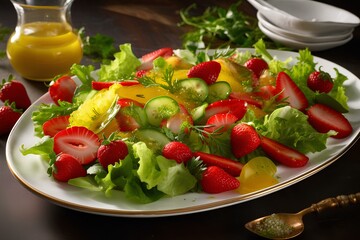 vegetable salad with cheese made by midjourney