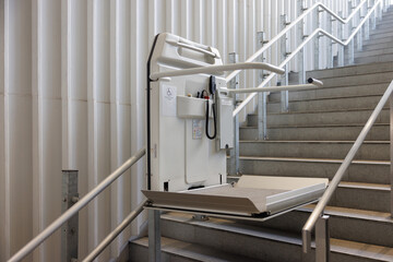 Stair lift for the disabled  or handicapped. The special Elevator for the disabled wheel chair.