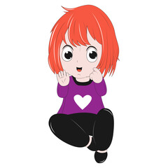 cute girl cartoon illustration