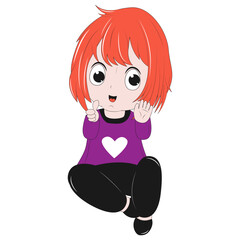 cute girl cartoon illustration
