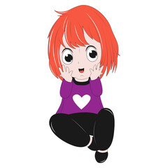 cute girl cartoon illustration