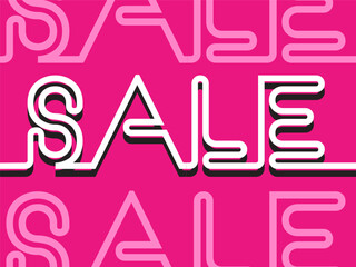 Sale banner template on pink background for decoration