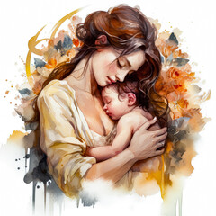 mother holding a baby in her arms