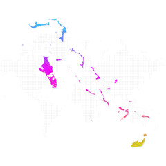 Bahamas map in colorful halftone gradients. Future geometric patterns of lines abstract on white background. Vector illustration EPS10