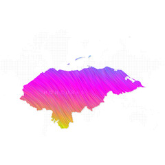 Honduras map in colorful halftone gradients. Future geometric patterns of lines abstract on white background. Vector illustration EPS10