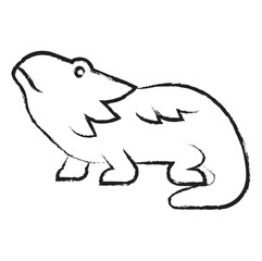 Fototapeta premium Hand drawn Bearded Dragon icon