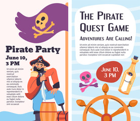 Pirate quest games, adventures are calling party