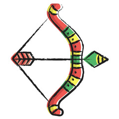 Obraz premium Hand drawn Bow and arrow icon