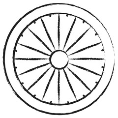 Fototapeta premium Hand drawn Dharma Wheel icon