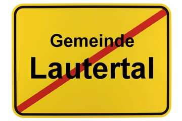 Illustration eines Ortsschildes der Gemeinde Lautertal in Hessen