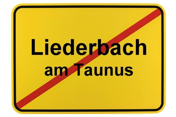 Illustration eines Ortsschildes der Gemeinde Liederbach am Taunus in Hessen