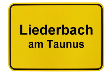 Obraz premium Illustration eines Ortsschildes der Gemeinde Liederbach am Taunus in Hessen