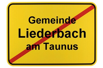 Illustration eines Ortsschildes der Gemeinde Liederbach am Taunus in Hessen