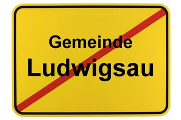 Illustration eines Ortsschildes der Gemeinde Ludwigsau in Hessen