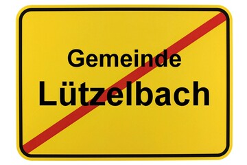 Illustration eines Ortsschildes der Gemeinde Lützelbach in Hessen