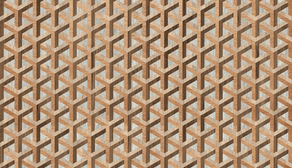 Twisted cube graph three dimensional wood texture Multi-colored backgrounds.