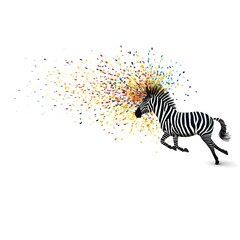 Fototapeta na wymiar zebra made by midjourney