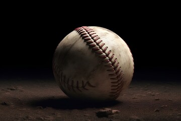 baseball on black made by midjourney