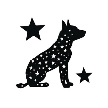 wolf and stars made by midjourney