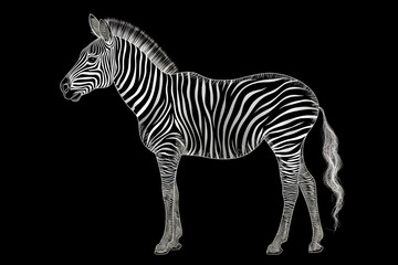Fototapeta premium zebra isolated on white made by midjourney