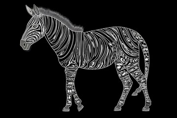 Fototapeta na wymiar zebra vector illustration made by midjourney