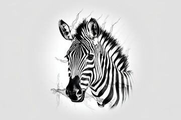 zebra head vector made by midjourney