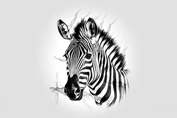 Fotobehang zebra head vector made by midjourney © Teo