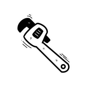 recommend clip art: Hand Drawn Pipe Wrench Illustration. Doodle Vector. Isolated on White Background - EPS 10 Vector