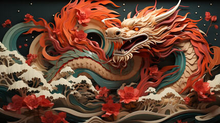 Obraz premium Dragon zodiac photo illustration