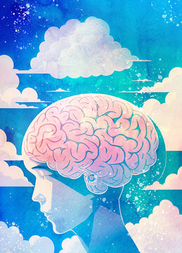 Mental wellbeing, conceptual illustration