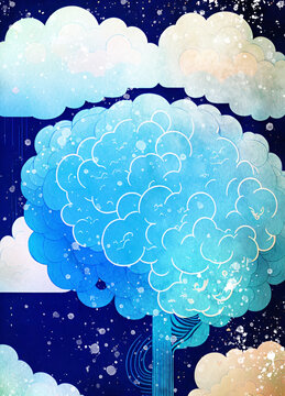 Mental wellbeing, conceptual illustration
