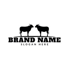 cow logo icon vector illustration