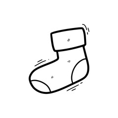 Hand Drawn Sock Illustration. Doodle Vector. Isolated on White Background - EPS 10 Vector