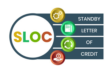 SLOC - Standby Letter Of Credit acronym. business concept background. vector illustration concept with keywords and icons. lettering illustration with icons for web banner, flyer, landing page