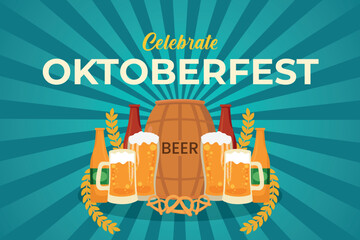 Happy Oktoberfest flat vector design