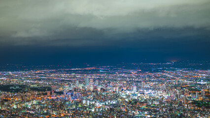 Fototapeta na wymiar 藻岩山から望む札幌の夜景