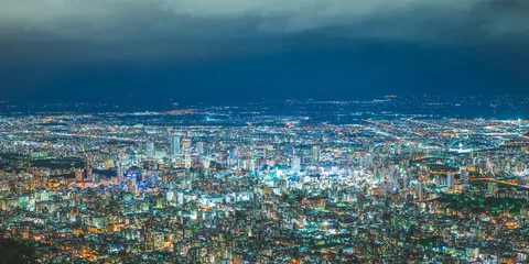 Fotobehang 藻岩山から望む札幌の夜景 © Tsukasuke