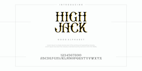 Abstract Fashion font alphabet. Minimal modern urban fonts for logo, brand etc. Typography typeface uppercase lowercase and number. vector illustration
