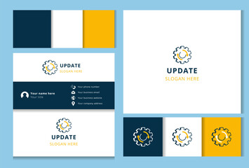 Obraz na płótnie Canvas Update logo design with editable slogan. Branding book and business card template.