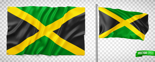 Vector realistic illustration of Jamaican flags on a transparent background.
- 637768918