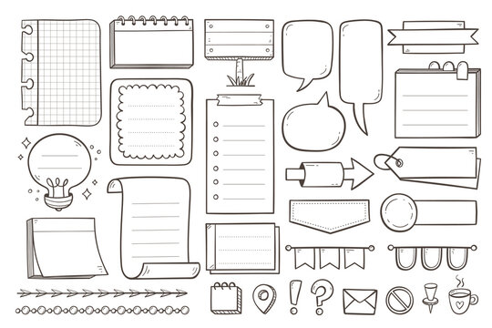 Doodle Items for Planners and Diaries. Set 4 of 4